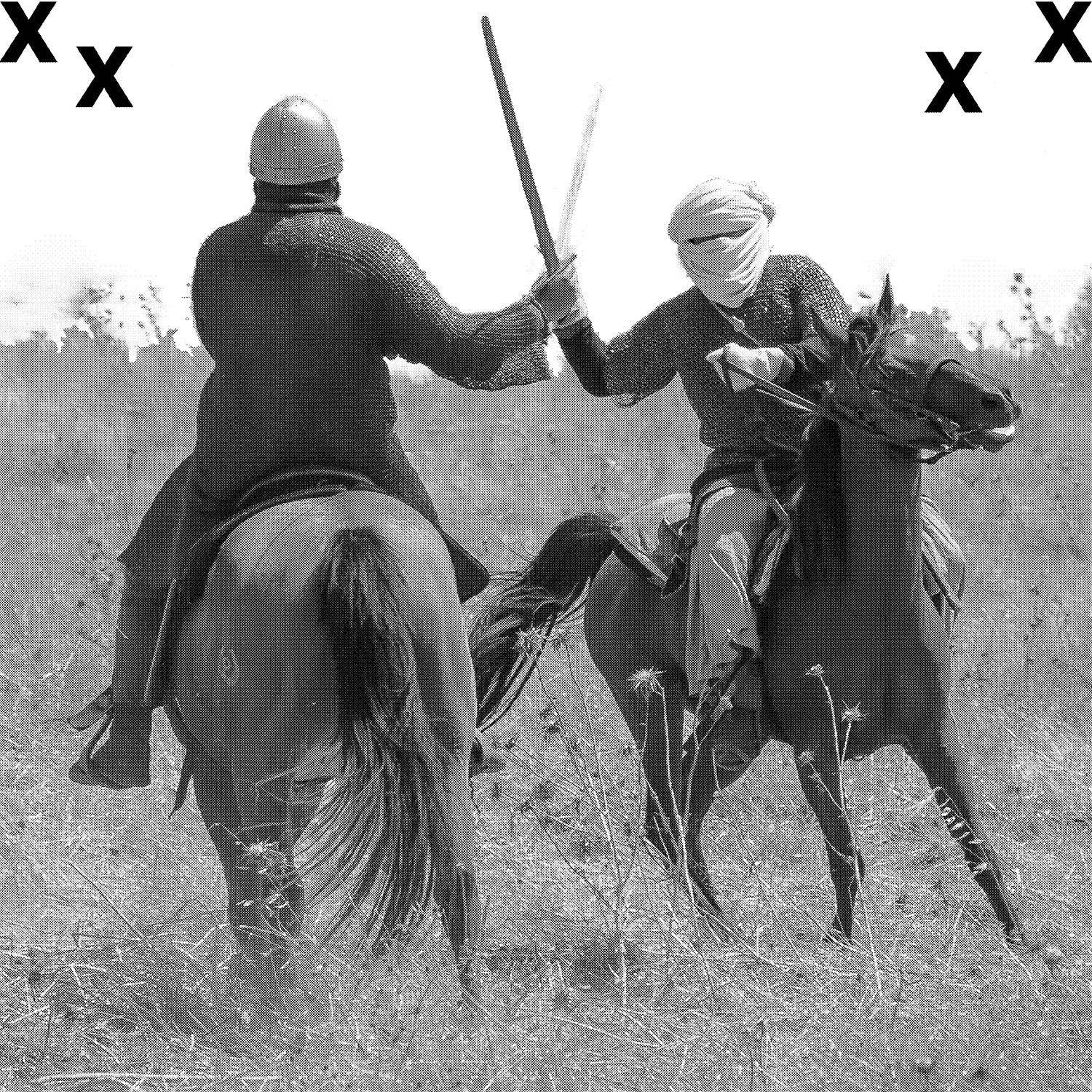 Battle on horseback on the battlefield - Calvary - Airbrush Stencil